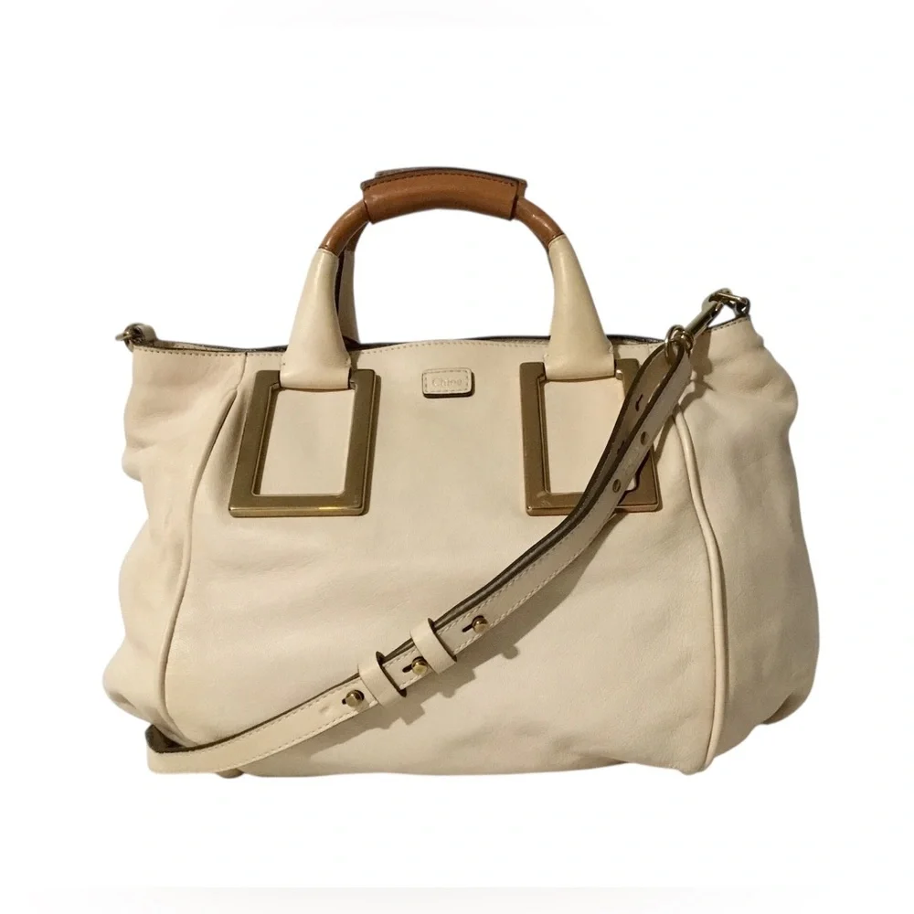 Authentic Chloe Convertible Cream Leather Bag